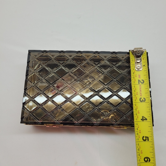 Acrilic Transparent Gold Star Evening Bag Purses Clutch Banquet Handbag - Picture 8 of 16